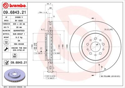 Brake Disc BREMBO 09.6843.21