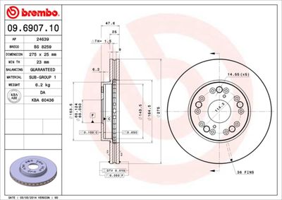 Brake Disc BREMBO 09.6907.10