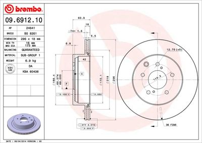 Brake Disc BREMBO 09.6912.10