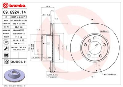 Brake Disc BREMBO 09.6924.11