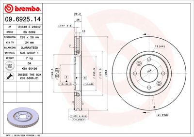 Brake Disc BREMBO 09.6925.14