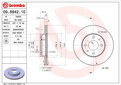 Brake Disc BREMBO 09.6942.10
