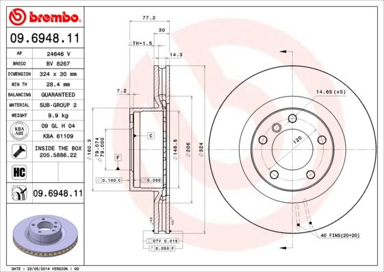 BREMBO 09.6948.11 Brake Disc