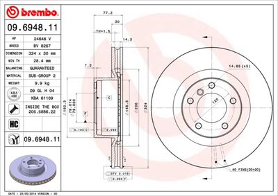 Brake Disc BREMBO 09.6948.11