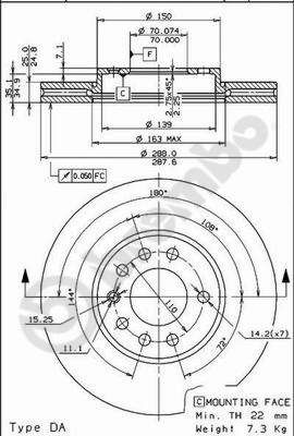BREMBO 09.6997.21 Brake Disc
