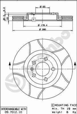 BREMBO 09.7012.75 Brake Disc