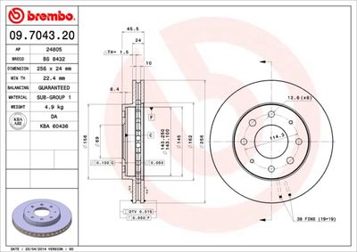 Brake Disc BREMBO 09.7043.20