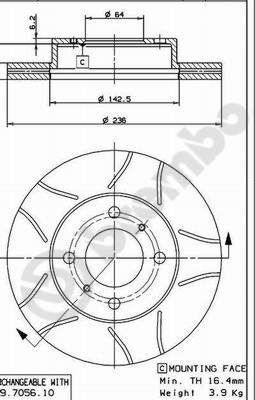 BREMBO 09.7056.75 Brake Disc
