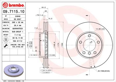 Brake Disc BREMBO 09.7115.10