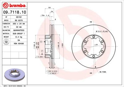 Brake Disc BREMBO 09.7118.10