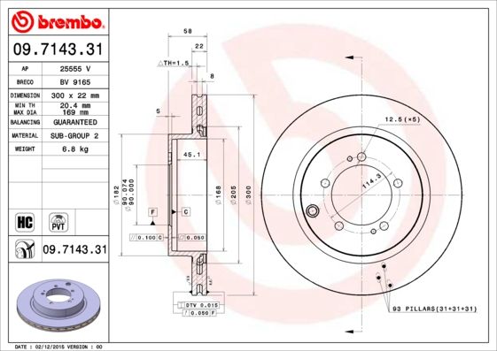 BREMBO 09.7143.31 Brake Disc