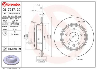 Brake Disc BREMBO 09.7217.20