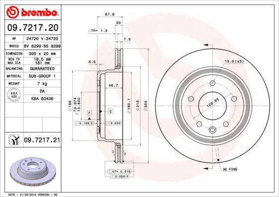 BREMBO 09.7217.21 Brake Disc