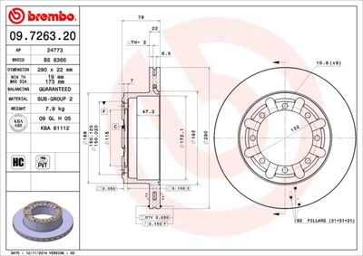 Brake Disc BREMBO 09.7263.20
