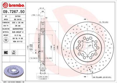 Brake Disc BREMBO 09.7267.50