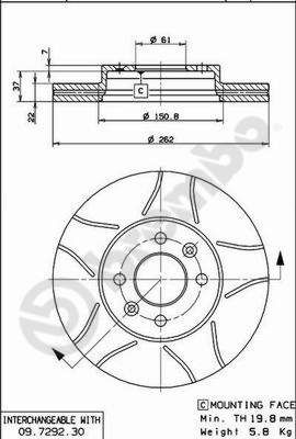 Brake Disc BREMBO 09.7292.77