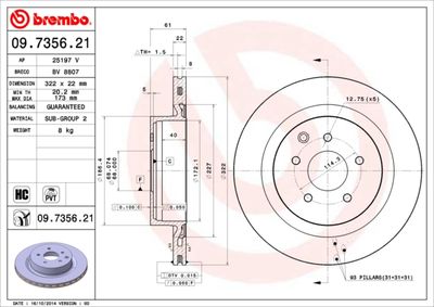 Brake Disc BREMBO 09.7356.21