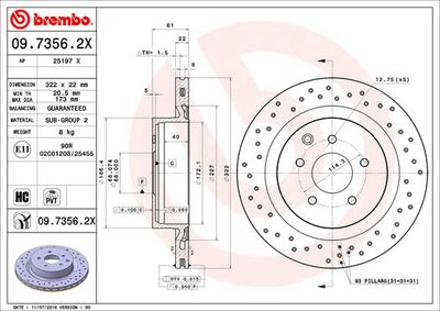 Brake Disc BREMBO 09.7356.2X