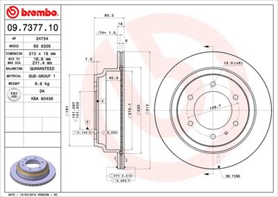 Brake Disc BREMBO 09.7377.10
