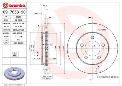 Brake Disc BREMBO 09.7653.20