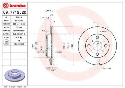 Brake Disc BREMBO 09.7719.20