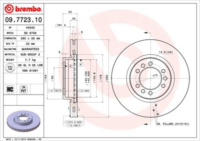 Brake Disc BREMBO 09.7723.10