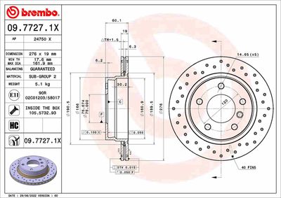 Brake Disc BREMBO 09.7727.1X