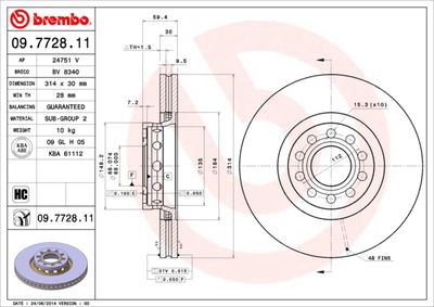 Brake Disc BREMBO 09.7728.11