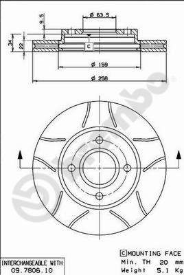Brake Disc BREMBO 09.7806.75