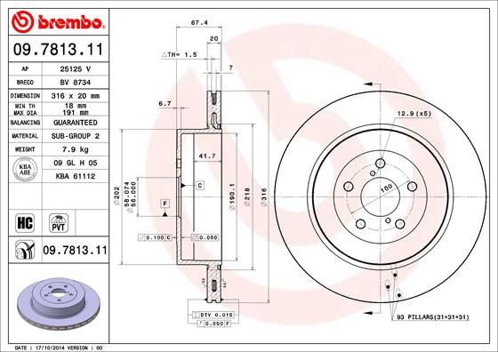 BREMBO 09.7813.11 Brake Disc