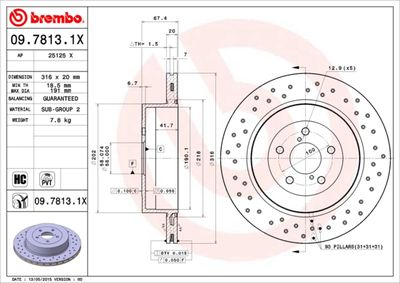 Brake Disc BREMBO 09.7813.1X