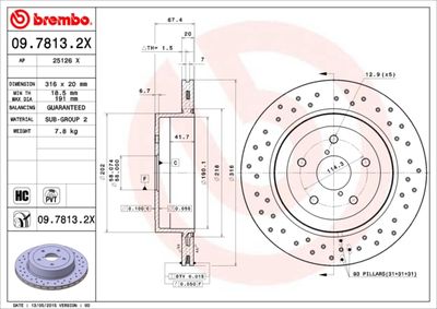 Brake Disc BREMBO 09.7813.2X