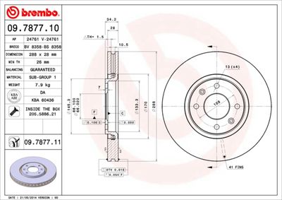 Brake Disc BREMBO 09.7877.10