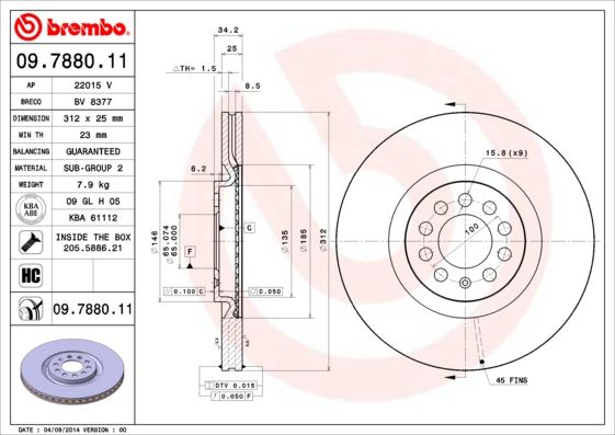 BREMBO 09.7880.11 Brake Disc