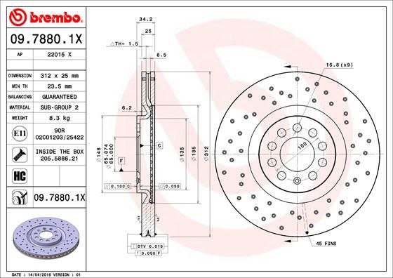 BREMBO 09.7880.1X Brake Disc