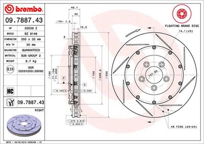 Brake Disc BREMBO 09.7887.43