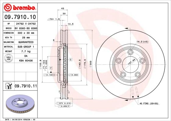BREMBO 09.7910.11 Brake Disc