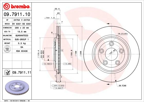 BREMBO 09.7911.11 Brake Disc