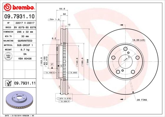 BREMBO 09.7931.11 Brake Disc