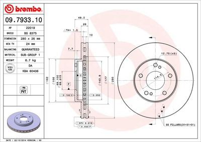 Brake Disc BREMBO 09.7933.10