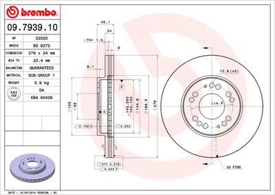 Brake Disc BREMBO 09.7939.10
