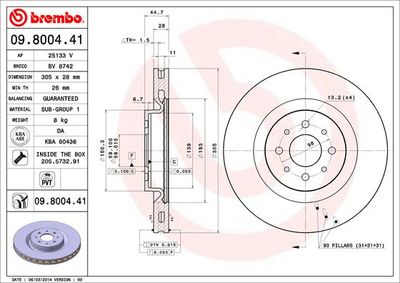 Brake Disc BREMBO 09.8004.41