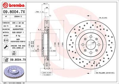 Brake Disc BREMBO 09.8004.7X