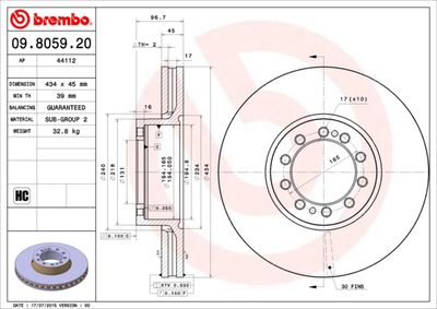 Brake Disc BREMBO 09.8059.20