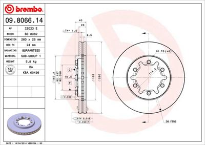 Brake Disc BREMBO 09.8066.14