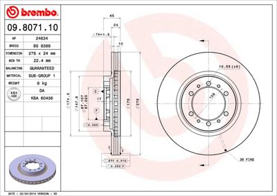 Brake Disc BREMBO 09.8071.11