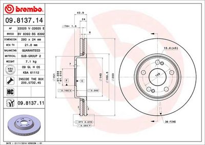 Brake Disc BREMBO 09.8137.11