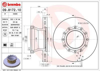 Brake Disc BREMBO 09.8172.10