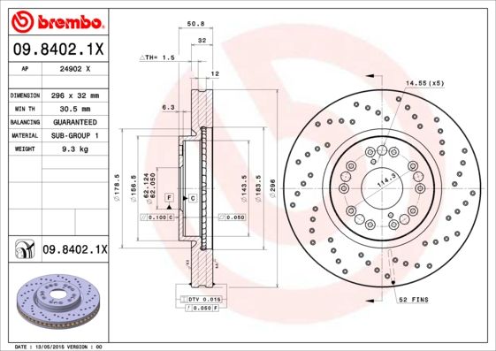 BREMBO 09.8402.1X Brake Disc