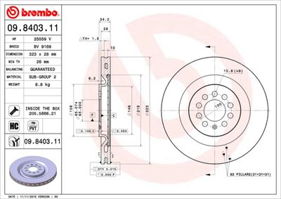 Brake Disc BREMBO 09.8403.11